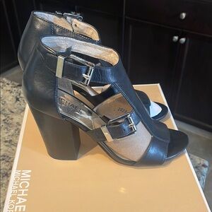 Michael Kors Black Leather Women's Heels